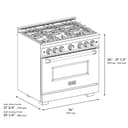 ZLINE Autograph Edition 36 in. 5.2 cu. ft. Classic Dual Fuel Range with 6 Burner Gas Cooktop and Electric Convection Oven in Stainless Steel with Champagne Bronze Accents (CDRZ-36-CB) view 14