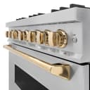 ZLINE Autograph Edition 36 in. 5.2 cu. ft. Classic Dual Fuel Range with 6 Burner Gas Cooktop and Electric Convection Oven in Stainless Steel with Polished Gold Accents (CDRZ-36-G) view 11