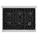 ZLINE Autograph Edition 36 in. 5.2 cu. ft. Classic Dual Fuel Range with 6 Burner Gas Cooktop and Electric Convection Oven in Stainless Steel with Matte Black Accents (CDRZ-36-MB) view 7