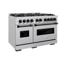 ZLINE Autograph Edition 48 in. 6.7 cu. ft. Classic Double Oven Dual Fuel Range with 8 Burner Gas Cooktop in Stainless Steel and Matte Black Accents (CDRZ-48-MB) view 1