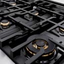 ZLINE Autograph Edition 36 in. 5.2 cu. ft. Classic Dual Fuel Range with 6 Burner Gas Cooktop and Electric Convection Oven in Stainless Steel with White Matte Door and Matte Black Accents (CDRZ-WM-36-MB) view 10