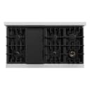 ZLINE Autograph Edition 48 in. 6.7 cu. ft. Classic Double Oven Dual Fuel Range with 8 Burner Gas Cooktop in Stainless Steel with White Matte Doors and Champagne Bronze Accents (CDRZ-WM-48-CB) view 6
