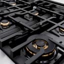 ZLINE Autograph Edition 48 in. 6.7 cu. ft. Classic Double Oven Dual Fuel Range with 8 Burner Gas Cooktop in Stainless Steel with White Matte Doors and Polished Gold Accents (CDRZ-WM-48-G) view 9