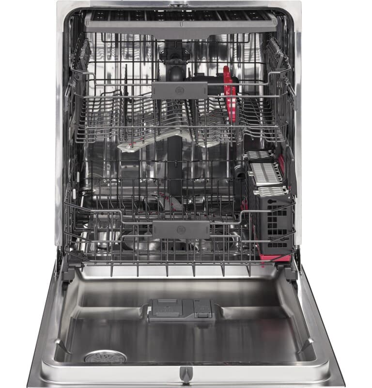 GE Series Stainless Interior Built-In Dishwasher with Hidden Controls