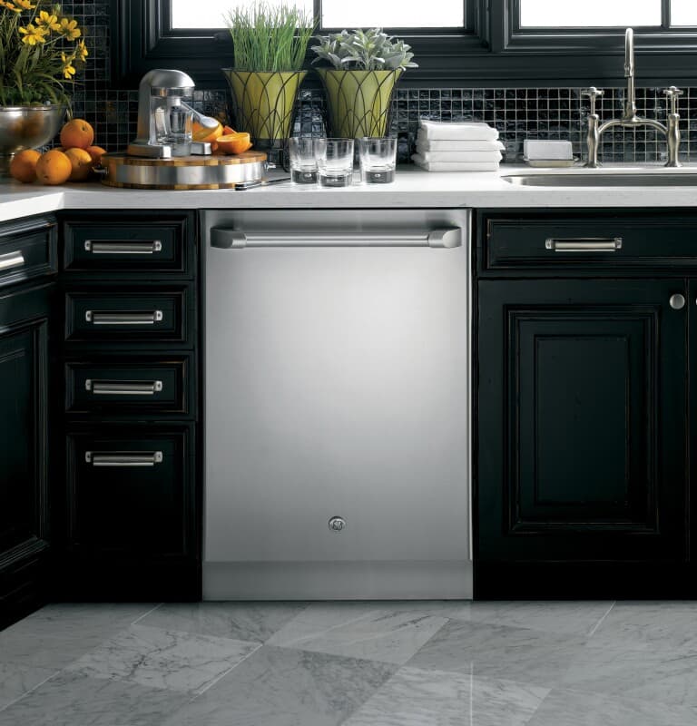 GE Series Stainless Interior Built-In Dishwasher with Hidden Controls