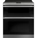 CAFÉ™ 30" Smart Slide-In, Front-Control, Radiant and Convection Double-Oven Range in Platinum Glass view 1