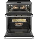 CAFÉ™ 30" Smart Slide-In, Front-Control, Radiant and Convection Double-Oven Range in Platinum Glass view 5