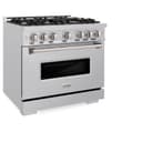 ZLINE 36 in. 5.2 cu. ft. Classic Gas Range with 6 Burner Cooktop and Convection Gas Oven in Stainless Steel (CGR36) view 3