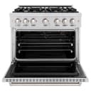 ZLINE 36 in. 5.2 cu. ft. Classic Gas Range with 6 Burner Cooktop and Convection Gas Oven in Stainless Steel (CGR36) view 5