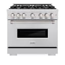 ZLINE 36 in. 5.2 cu. ft. Classic Gas Range with 6 Burner Cooktop and Convection Gas Oven in Stainless Steel (CGR36) view 6