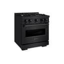 ZLINE 30 in. 4.2 cu. ft. Classic Gas Range with 4 Burner Cooktop and Convection Gas Oven in Black Stainless Steel (CGRB-30) view 1