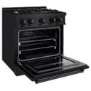 ZLINE 30 in. 4.2 cu. ft. Classic Gas Range with 4 Burner Cooktop and Convection Gas Oven in Black Stainless Steel (CGRB-30) view 4