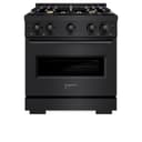 ZLINE 30 in. 4.2 cu. ft. Classic Gas Range with Convection Gas Oven in Black Stainless Steel with 4 Brass Burners (CGRB-BR-30) view 5