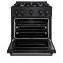 ZLINE 30 in. 4.2 cu. ft. Classic Gas Range with Convection Gas Oven in Black Stainless Steel with 4 Brass Burners (CGRB-BR-30) view 6