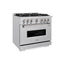 ZLINE 36 in. 5.2 cu. ft. Classic Gas Range with Convection Gas Oven in Stainless Steel with 6 Brass Burners (CGR-BR-36) view 1