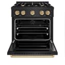 ZLINE Autograph Edition 30 in. 4.2 cu. ft. Classic Gas Range with 4 Burner Cooktop and Convection Gas Oven in Black Stainless Steel and Champagne Bronze Accents (CGRBZ-30-CB) view 6