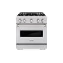 ZLINE 30 in. 4.2 cu. ft. Classic Gas Range with 4 Burner Cooktop and Convection Gas Oven in DuraSnow® Stainless Steel (CGRS-30) view 2