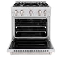 ZLINE 30 in. 4.2 cu. ft. Classic Gas Range with 4 Burner Cooktop and Convection Gas Oven in DuraSnow® Stainless Steel (CGRS-30) view 3