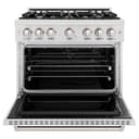 ZLINE 36 in. 5.2 cu. ft. Classic Gas Range with 6 Burner Cooktop and Convection Gas Oven in DuraSnow® Stainless Steel (CGRS-36) view 3