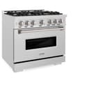 ZLINE 36 in. 5.2 cu. ft. Classic Gas Range with 6 Burner Cooktop and Convection Gas Oven in DuraSnow® Stainless Steel (CGRS-36) view 5