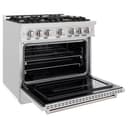 ZLINE 36 in. 5.2 cu. ft. Classic Gas Range with 6 Burner Cooktop and Convection Gas Oven in DuraSnow® Stainless Steel (CGRS-36) view 6