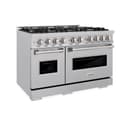 ZLINE 48 in. 6.7 cu. ft. Classic Double Oven Gas Range with 8 Burner Cooktop in DuraSnow® Stainless Steel (CGRS-48) view 1