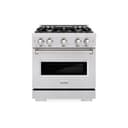 ZLINE 30 in. 4.2 cu. ft. Classic Gas Range with Convection Gas Oven in DuraSnow® Stainless Steel with 4 Brass Burners (CGRS-BR-30) view 2