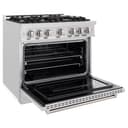 ZLINE 36 in. 5.2 cu. ft. Classic Gas Range with Convection Gas Oven in DuraSnow® Stainless Steel with 6 Brass Burners (CGRS-BR-36) view 6