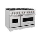 ZLINE 48 in. 6.7 cu. ft. Classic Double Oven Gas Range in DuraSnow® Stainless Steel with 8 Brass Burners (CGRS-BR-48) view 1