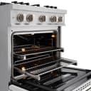 ZLINE 30 in. 4.2 cu. ft. Classic Gas Range with 4 Burner Cooktop and Convection Gas Oven in DuraSnow® Stainless Steel with White Matte Door (CGRS-WM-30) view 7