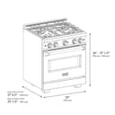 ZLINE 30 in. 4.2 cu. ft. Classic Gas Range with 4 Burner Cooktop and Convection Gas Oven in DuraSnow® Stainless Steel with White Matte Door (CGRS-WM-30) view 12