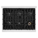 ZLINE 36 in. 5.2 cu. ft. Classic Gas Range with 6 Burner Cooktop and Convection Gas Oven in DuraSnow® Stainless Steel with White Matte Door (CGRS-WM-36) view 9