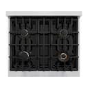 ZLINE Autograph Edition 30 in. 4.2 cu. ft. Classic Gas Range with 4 Burner Cooktop and Convection Gas Oven in DuraSnow® Stainless Steel and Champagne Bronze Accents (CGRSZ-30-CB) view 7