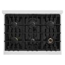 ZLINE Autograph Edition 36 in. 5.2 cu. ft. Classic Gas Range with 6 Burner Cooktop and Convection Gas Oven in DuraSnow® Stainless Steel and Polished Gold Accents (CGRSZ-36-G) view 7