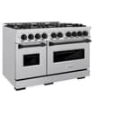 ZLINE Autograph Edition 48 in. 6.7 cu. ft. Classic Double Oven Gas Range with 8 Burner Cooktop in Stainless Steel and Matte Black Accents (CGRZ-48-MB) view 5