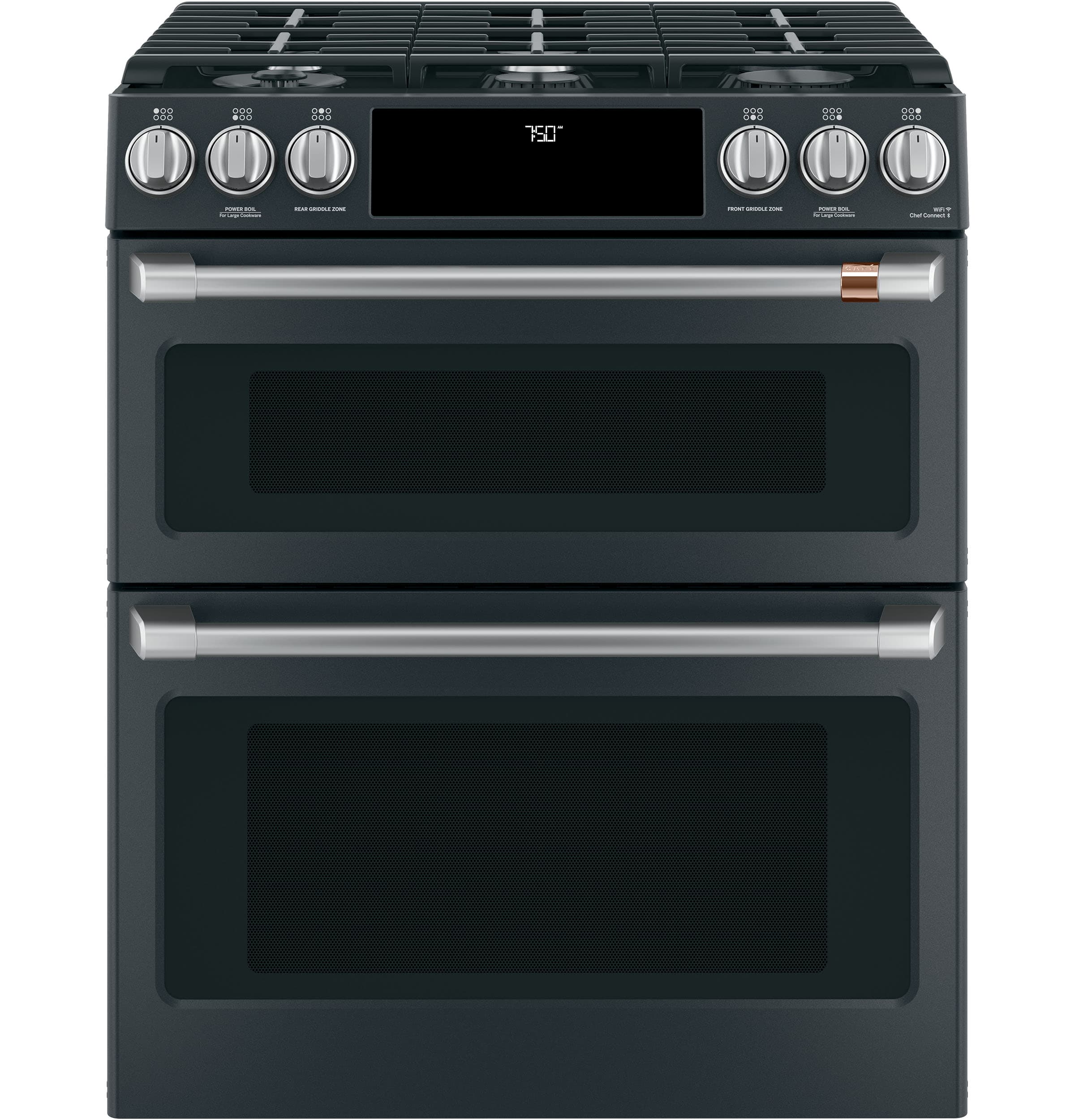 30" Smart Slide-In, Front-Control, Gas Double-Oven Range with Convection