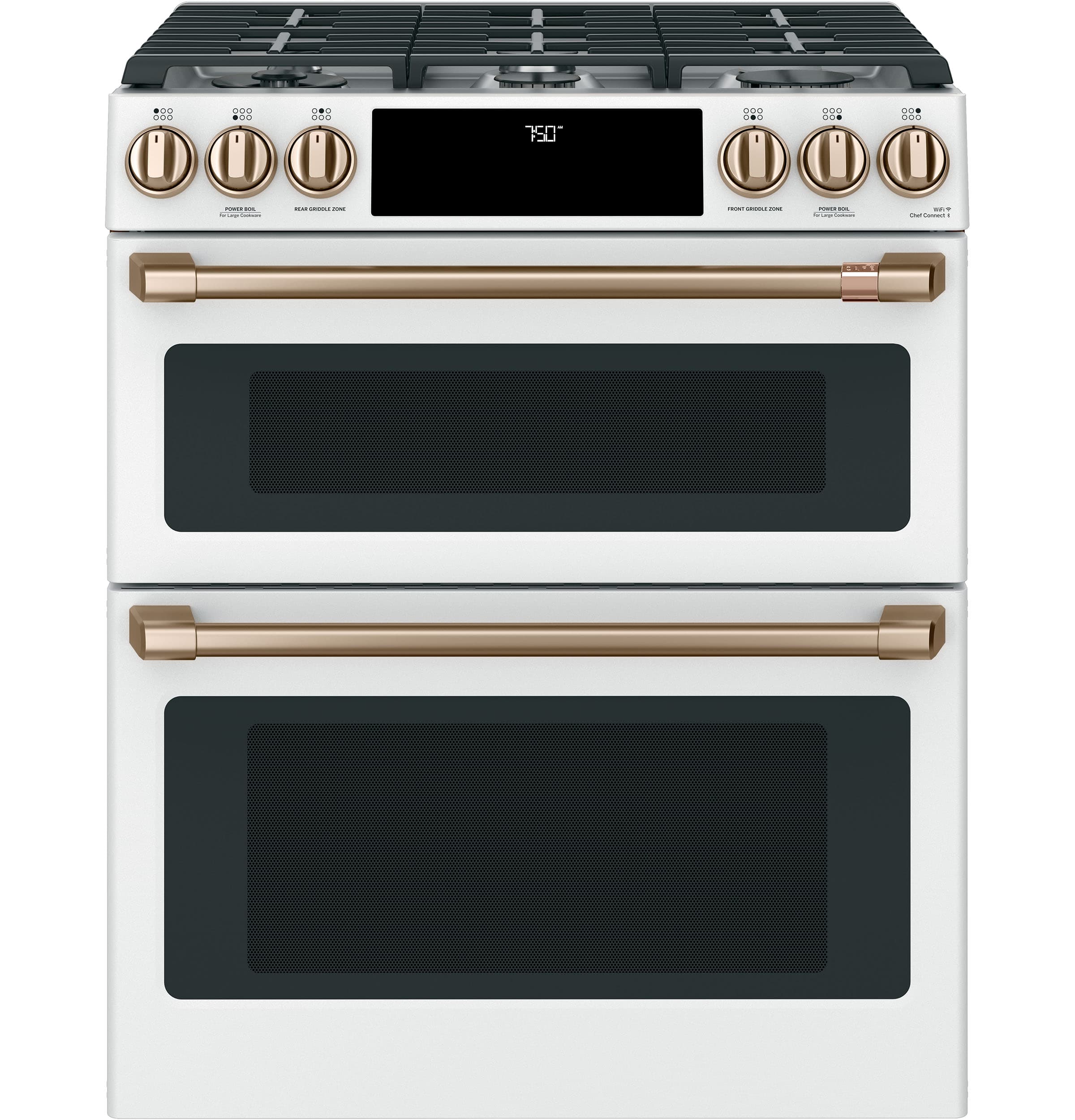 CAFÉ™ 30" Smart Slide-In, Front-Control, Gas Double-Oven Range with Convection
