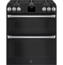 GE Series 30" Slide-In Front Control Gas Double Oven with Convection Range view 2