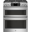 GE Series 30" Slide-In Front Control Gas Double Oven with Convection Range view 10