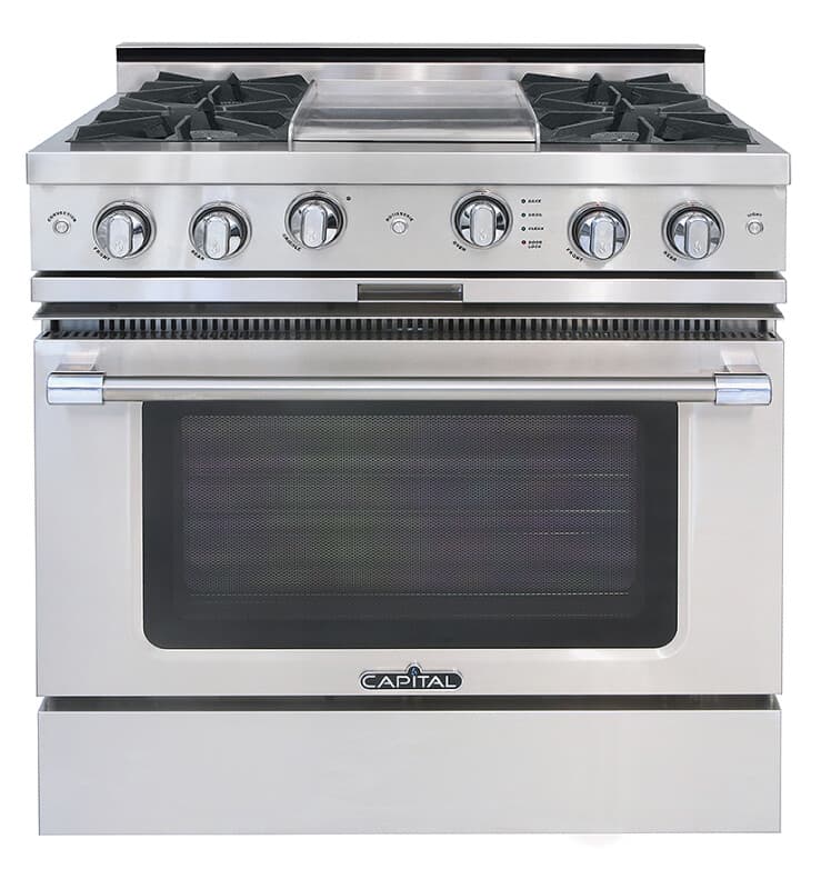 36″ Grand Chef Range 2 Burners / Griddle / 2 Burners LP