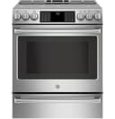 GE Series 30" Slide-In Front Control Induction and Convection Range with Warming Drawer view 2