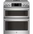 GE Series 30" Slide-In Front Control Induction and Convection Double Oven Range view 9