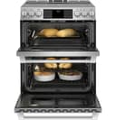 GE Series 30" Slide-In Front Control Induction and Convection Double Oven Range view 7