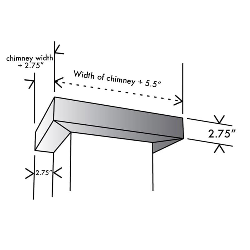 Crown Molding Profile 1 for Wall Mount Range Hood