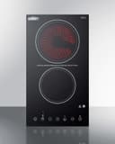 12" Wide 230V 2-Burner Radiant Cooktop view 3