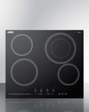 24" Wide 230V 4-Burner Radiant Cooktop view 2