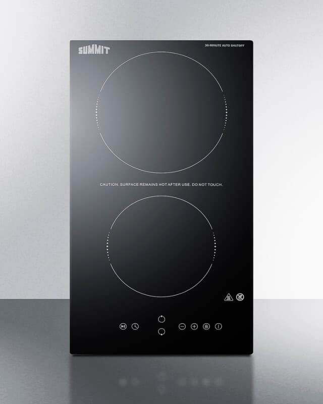 12" Wide 230V 2-Burner Radiant Cooktop With Safety Shutoff