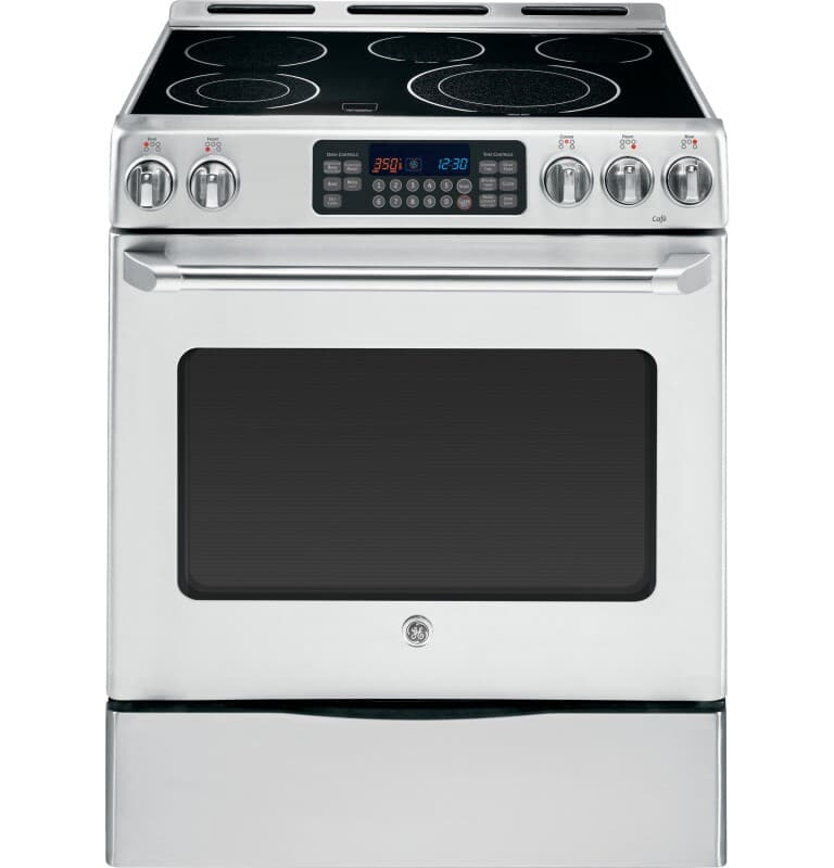 GE Series 30" Slide-In Front Control Radiant Range with Storage Drawer