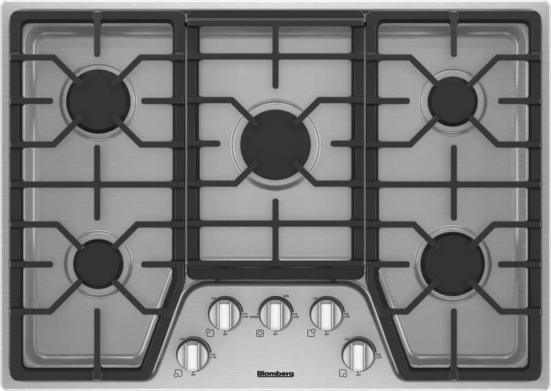 30" 5 Burner Built-In Gas Cooktop, Front Controls