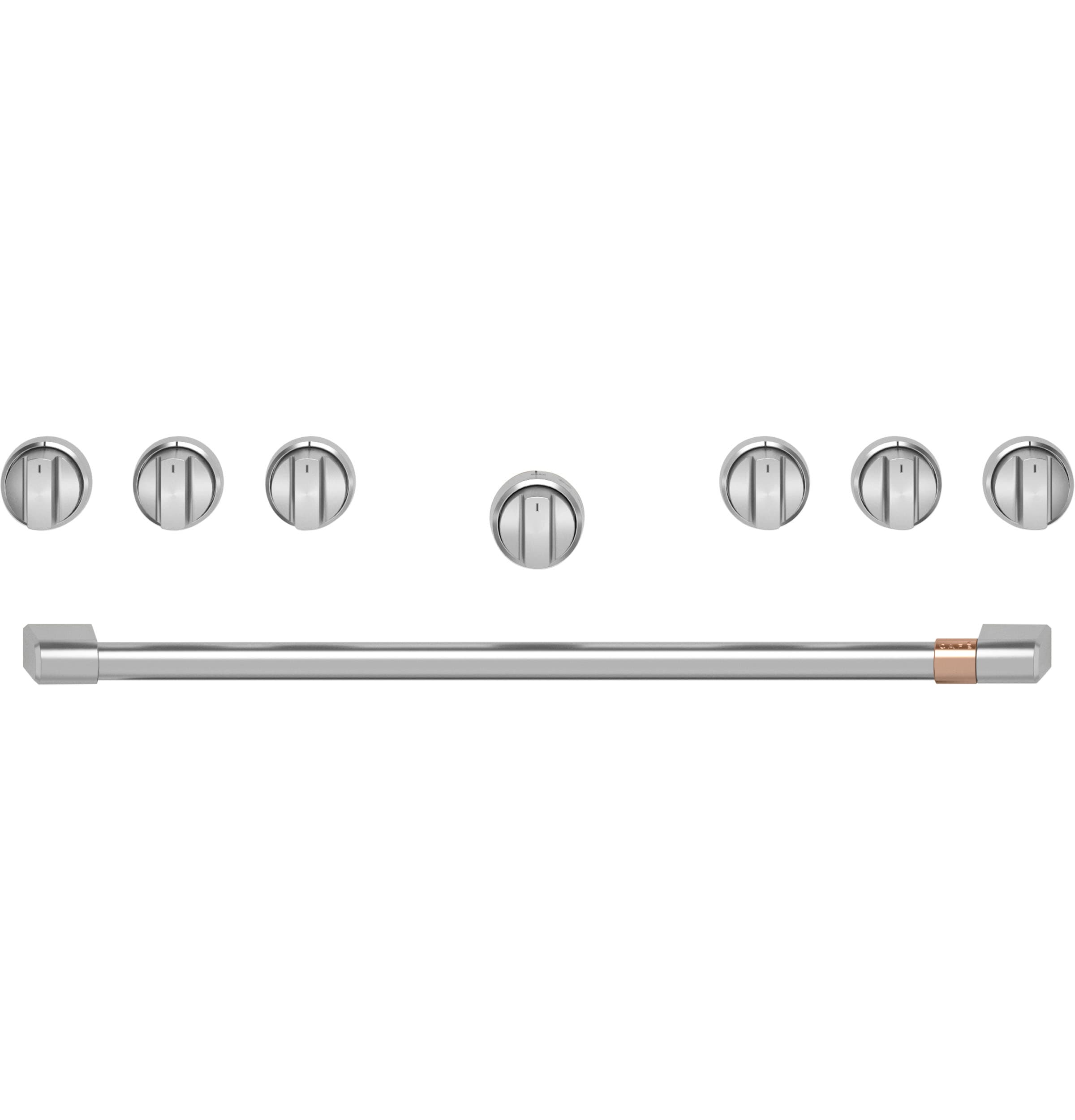 CAFÉ™ 36" Brushed Stainless Handle & Knob Set for Pro Range and Rangetop
